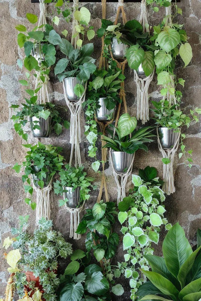 Blending Boho and Modern Plant Wall Styles
