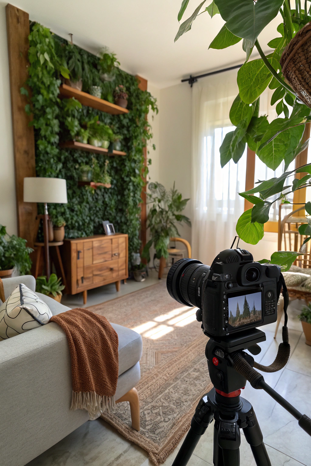 Living Room Oasis: Wall Plant Decoration