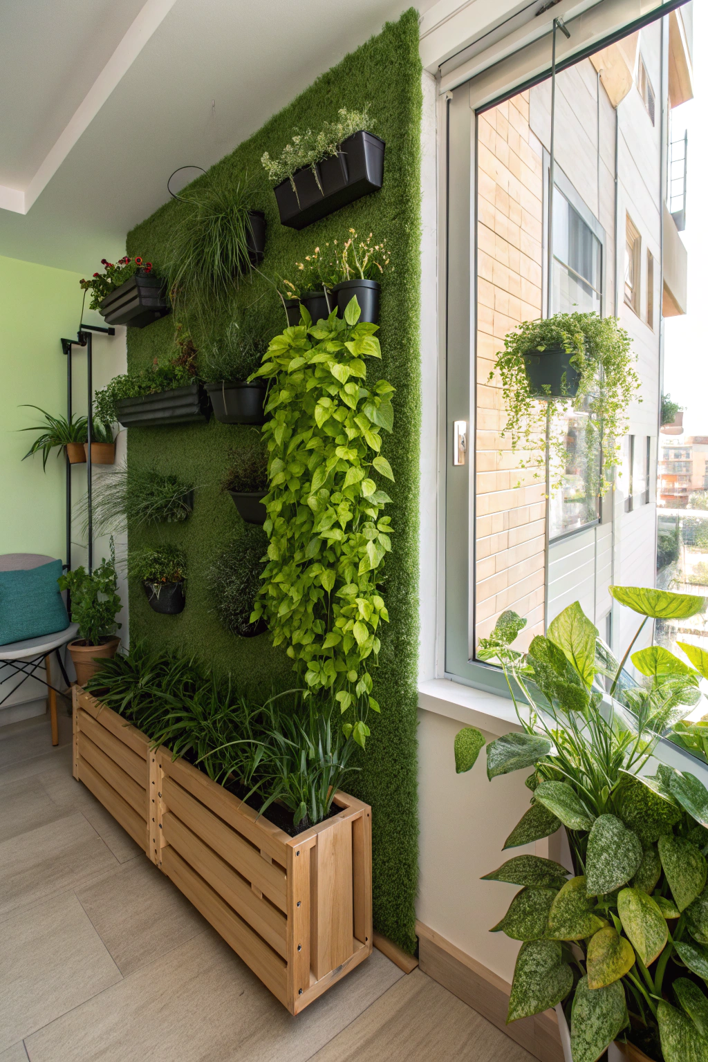 Lush Green Walls for Small Apartments