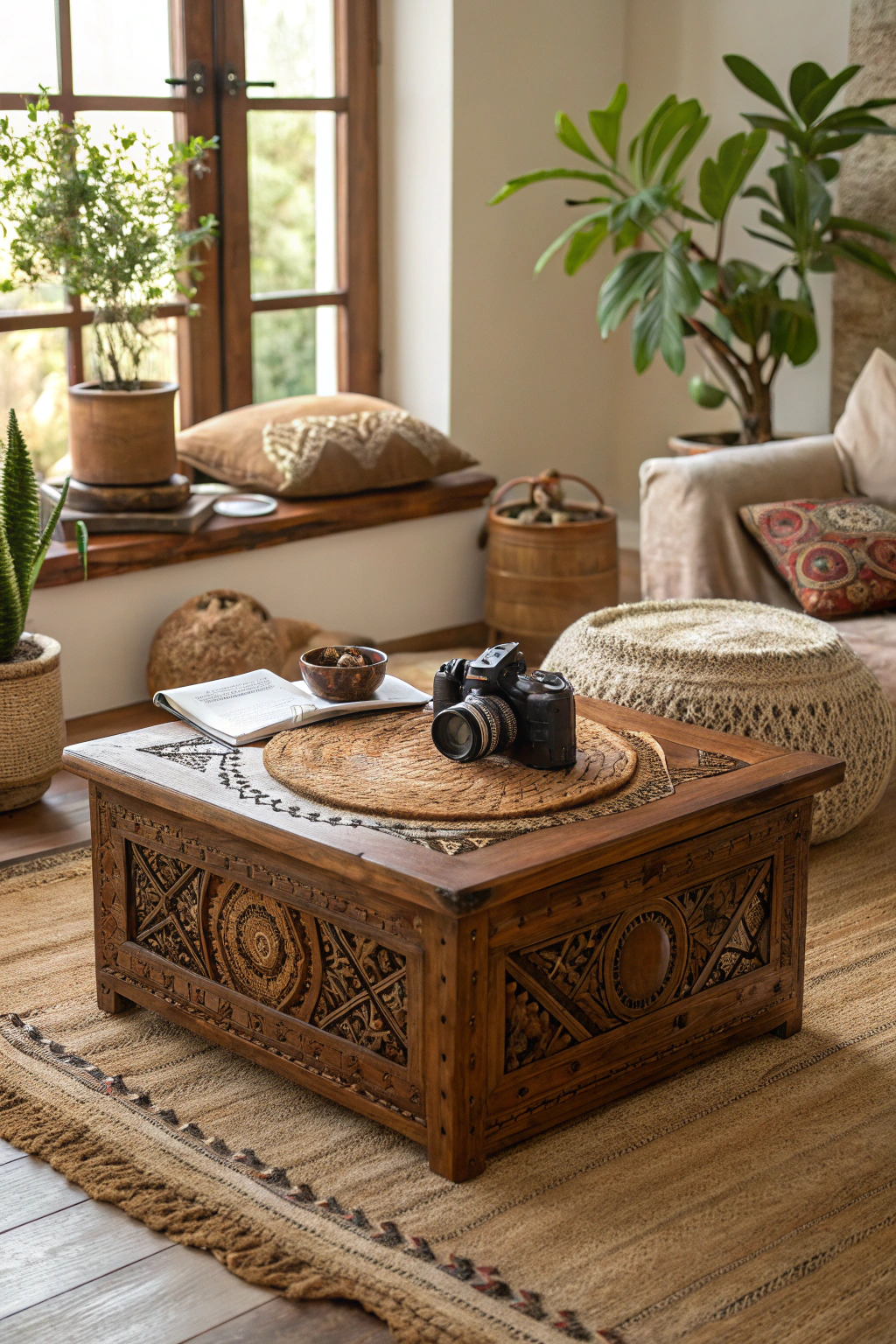 Warm Wood Tones in Boho Interiors