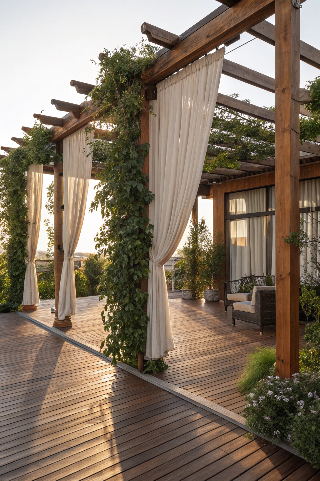 Chic Pergola Designs with Added Privacy