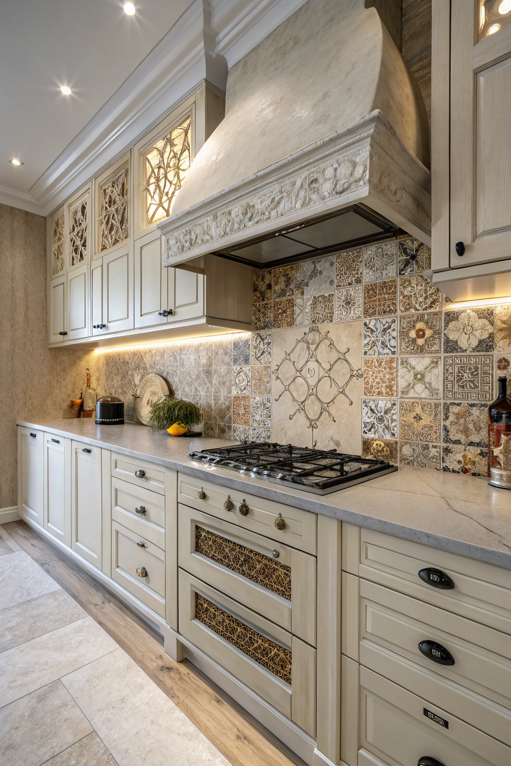 Natural Elegance with Organic Tile Backsplash