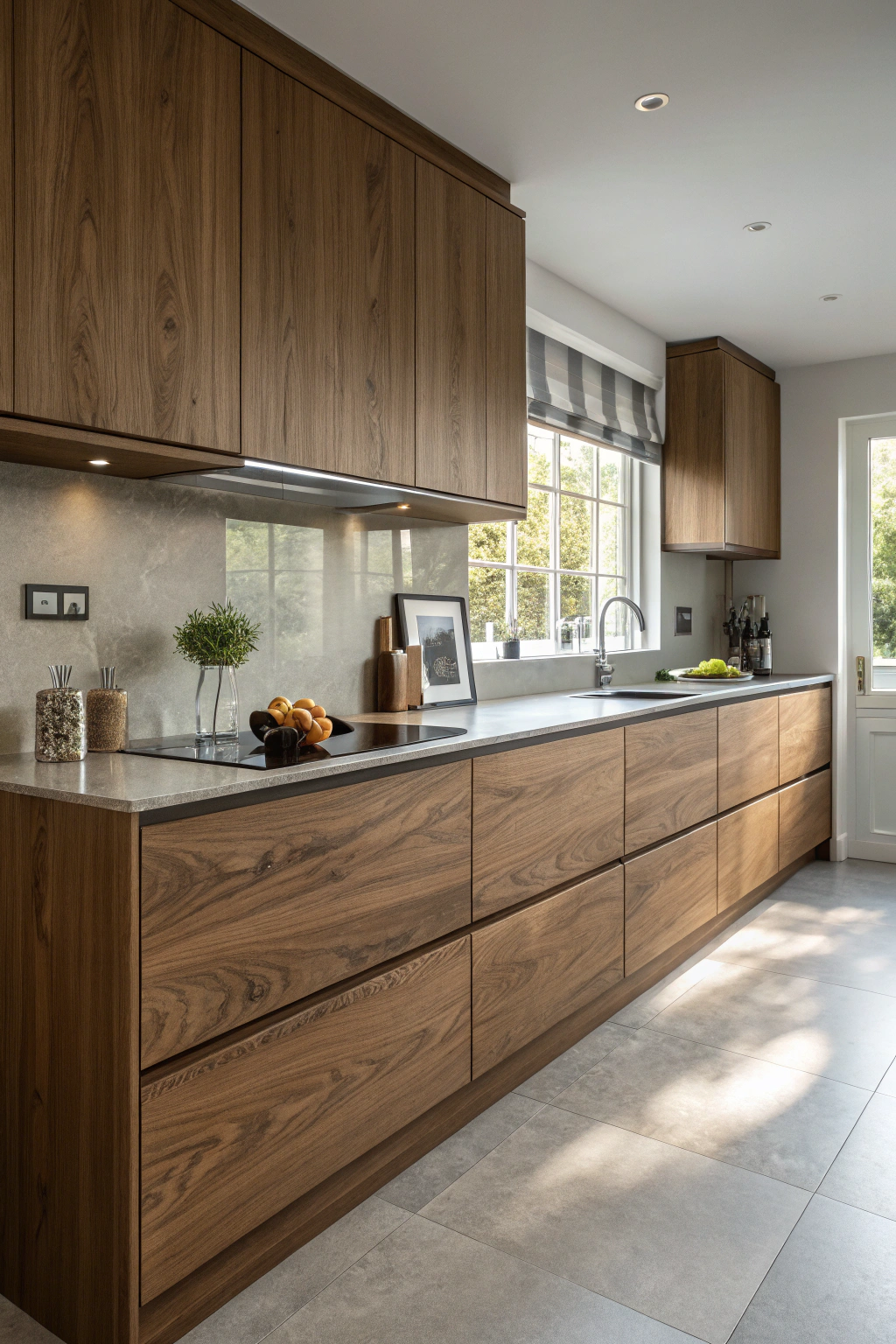 Sleek Slab Front Cabinetry for a Contemporary Touch