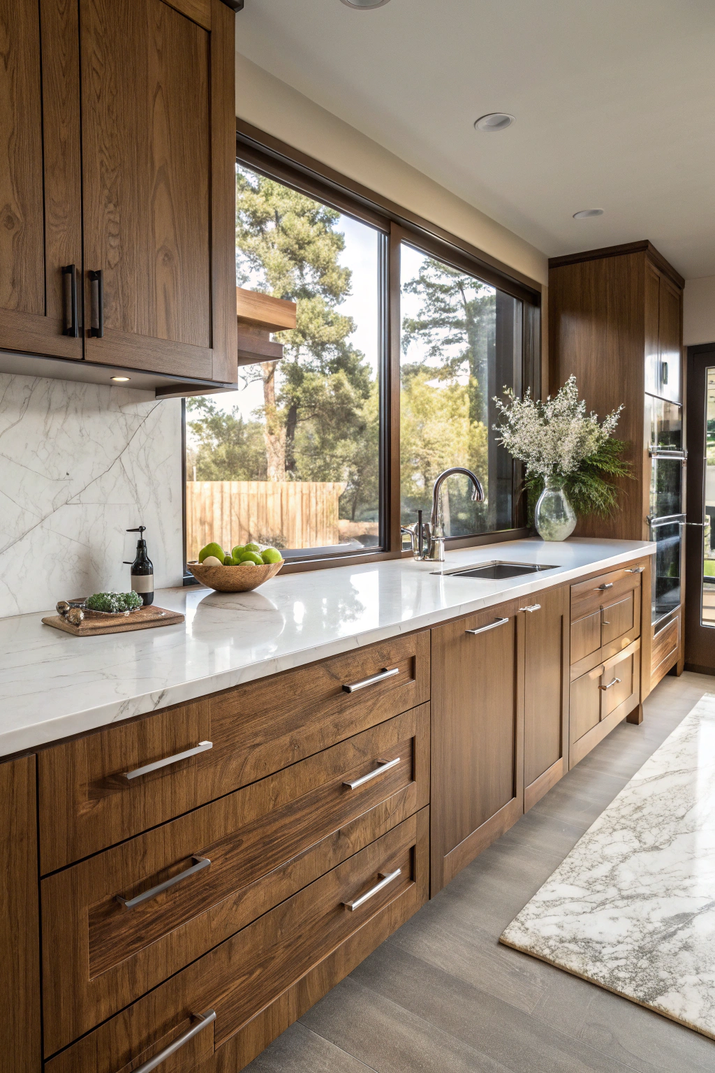 Warm Wood with Quartz for Luxe Appeal