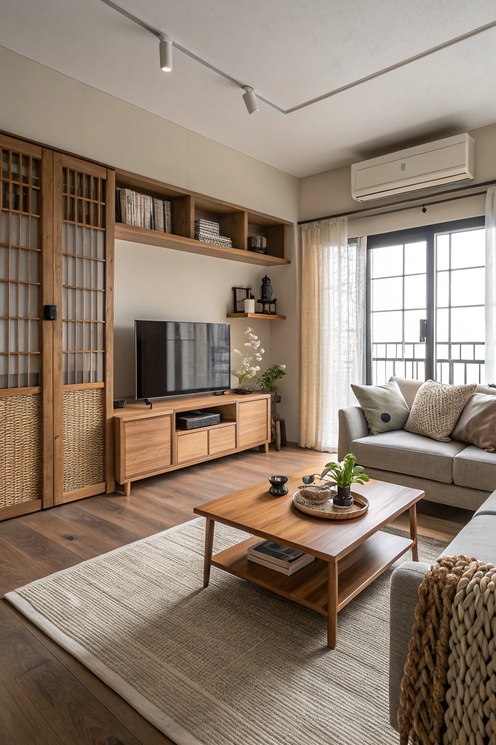 Japandi Living Room Design for Small Apartments