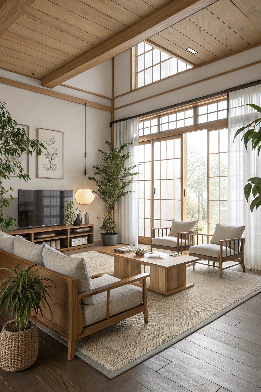 Japandi Living Room Design Inspiration