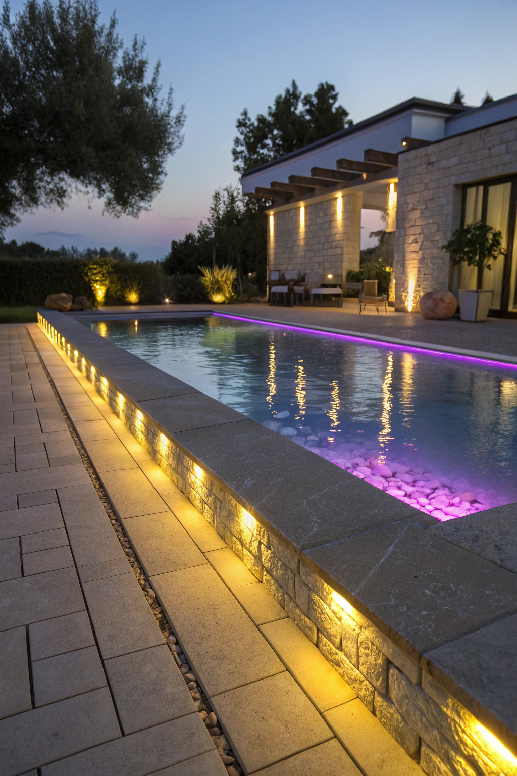 Enchanting LED Lights Around Your Pool