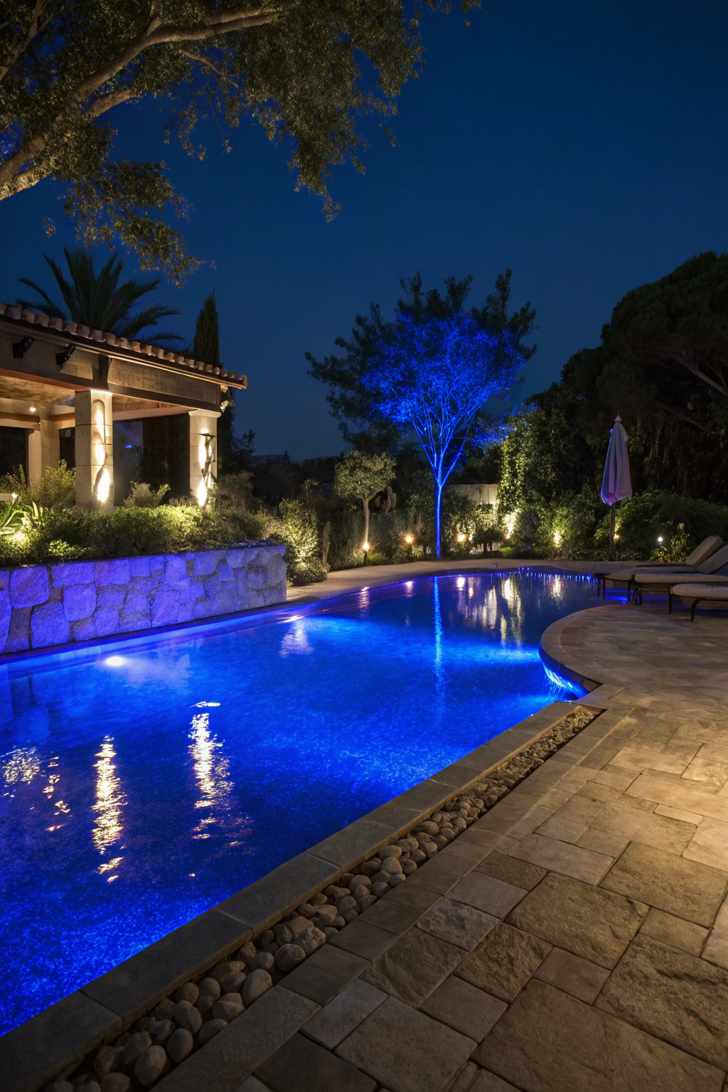 Creating a Vibrant Blue Lit Pool Ambiance