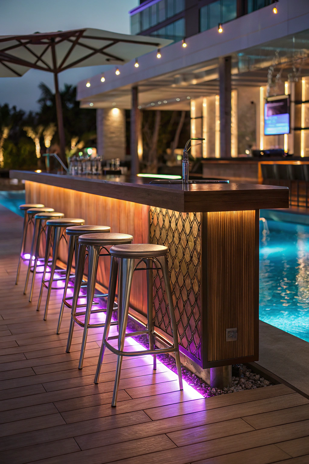 Poolside Bars: Perfect Pairing with LED Lighting