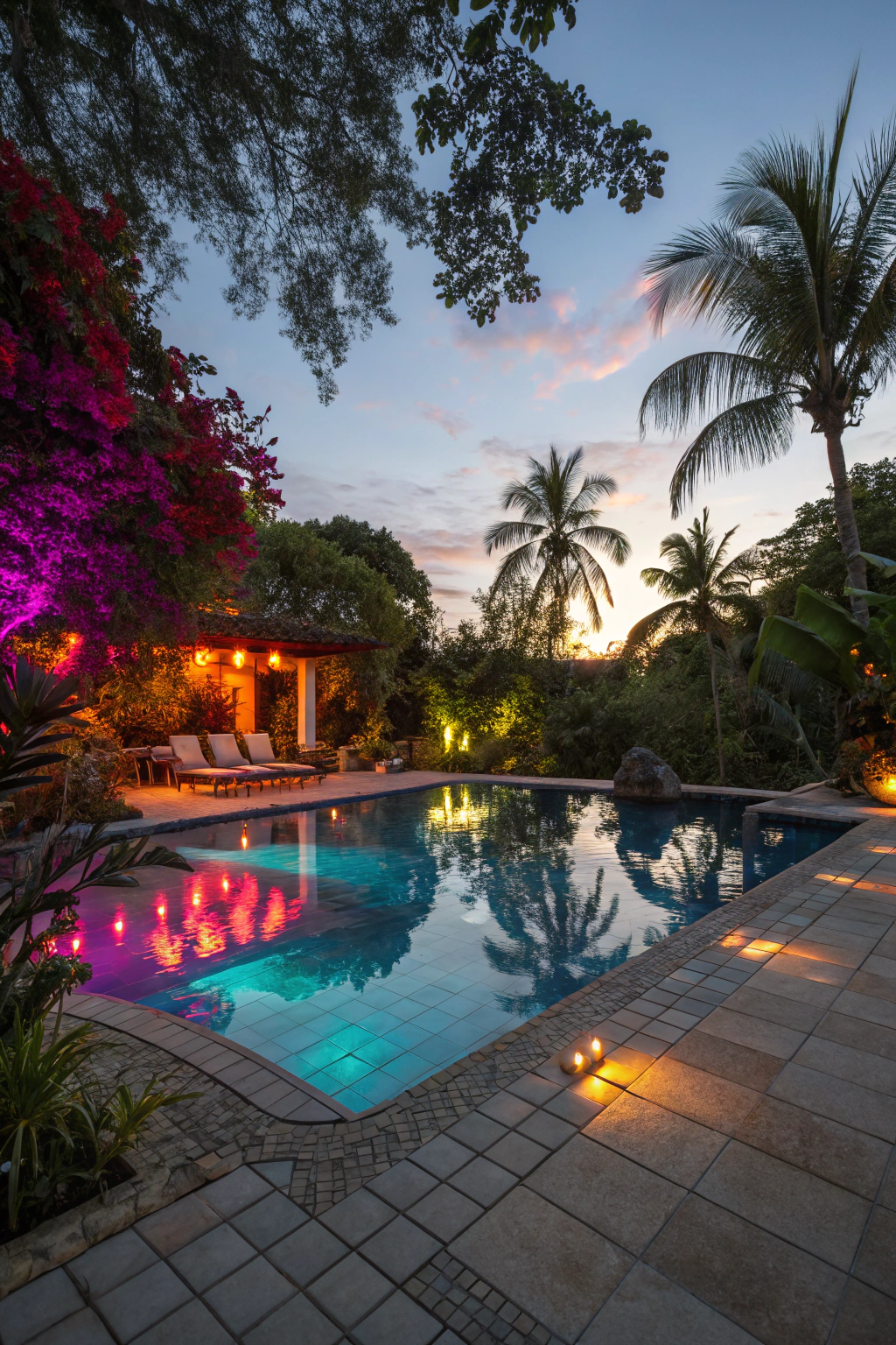 Transformative Pool Lighting for an Exotic Feel