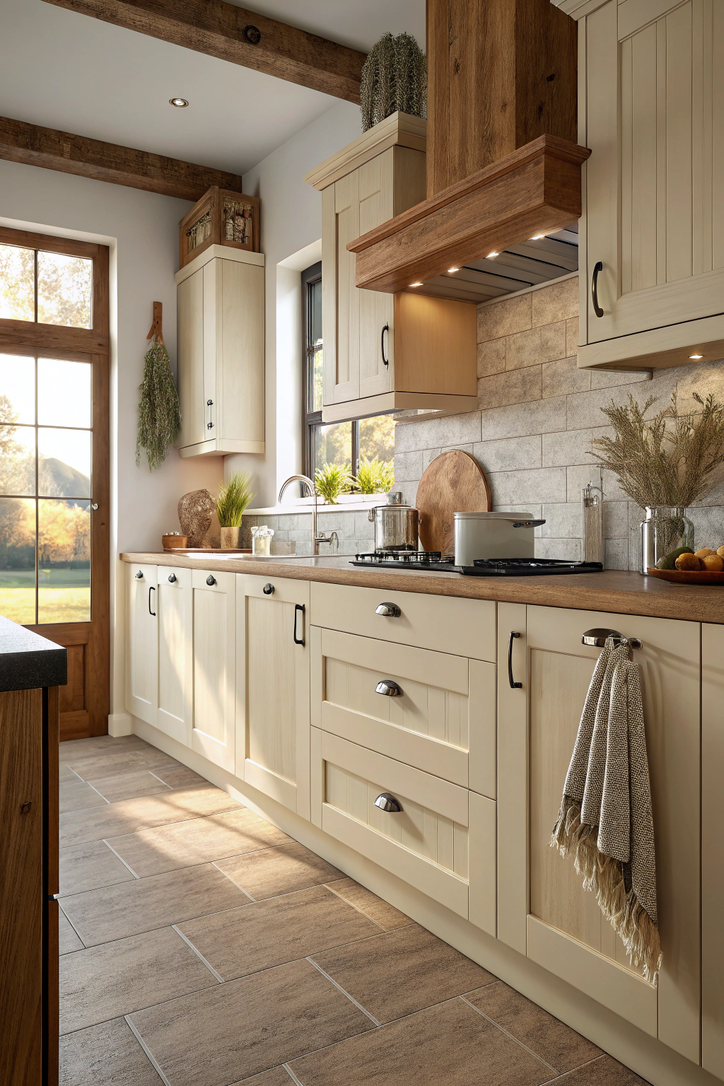 Rustic Cream Kitchen Charm