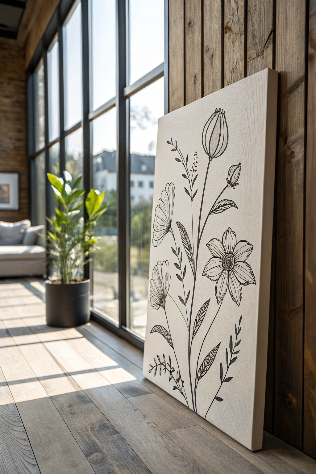 Botanical Inspirations: Minimalist Floral Canvas Art