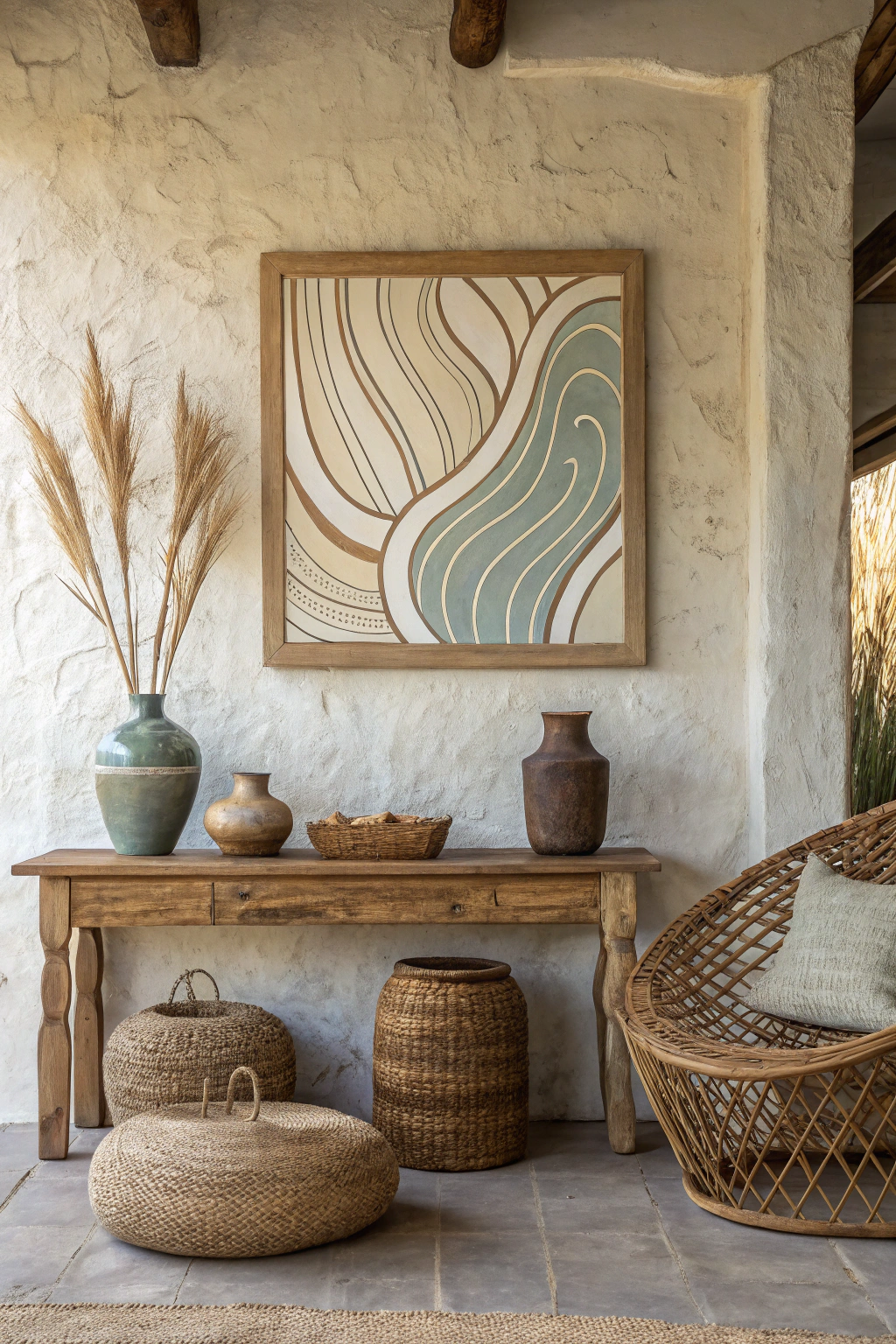 Modern Wavy Line Painting: Fluidity in Design