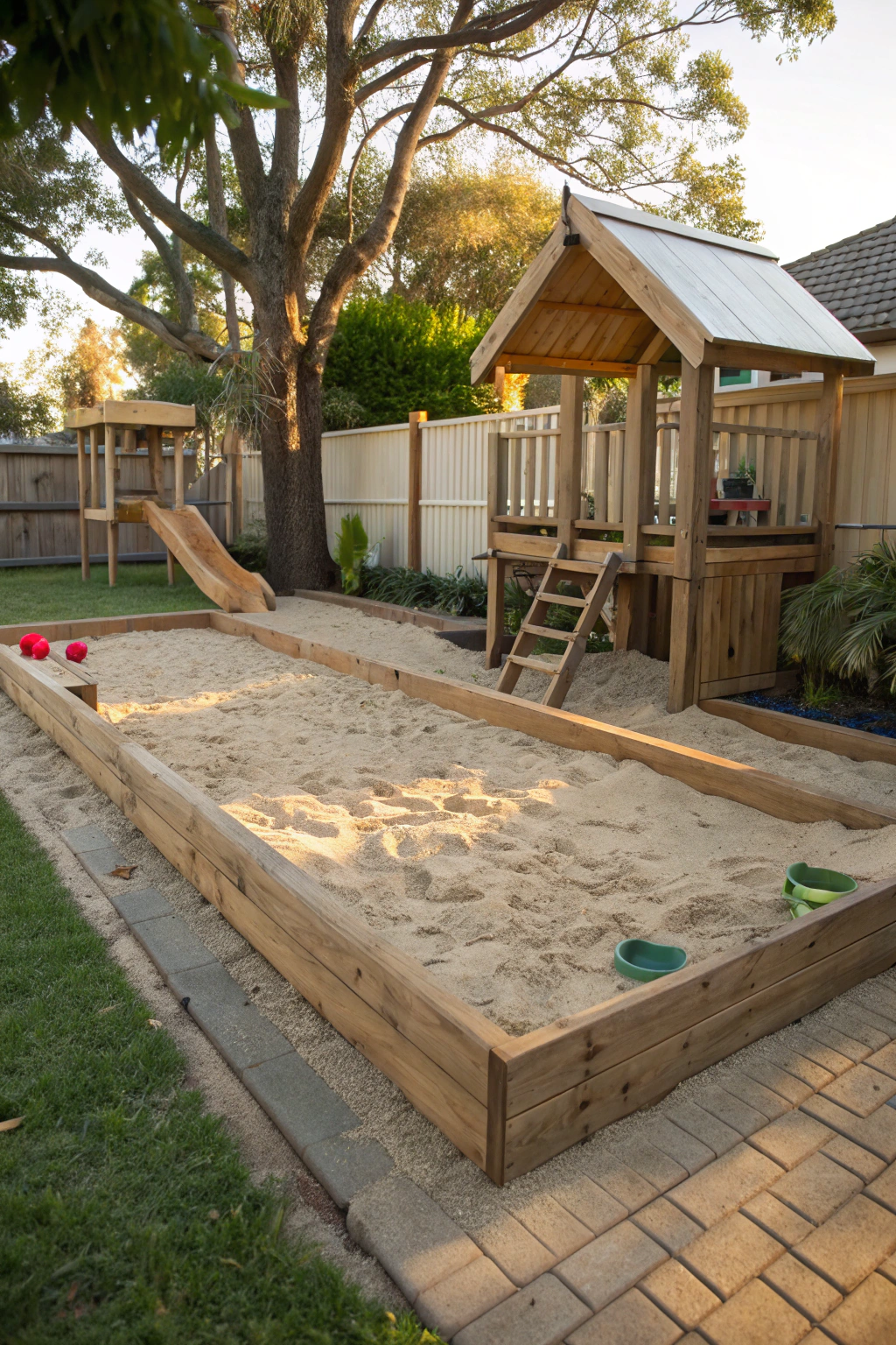 Outdoor Kids Play Area with a Sand Pit