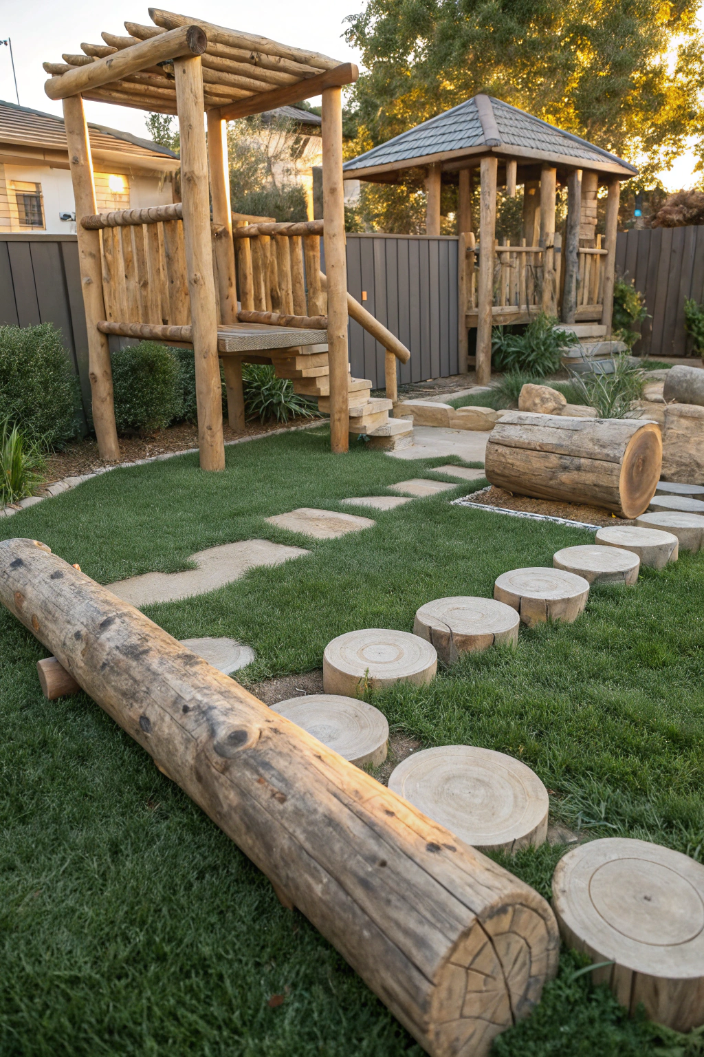 Rustic Outdoor Play Areas with Natural Elements