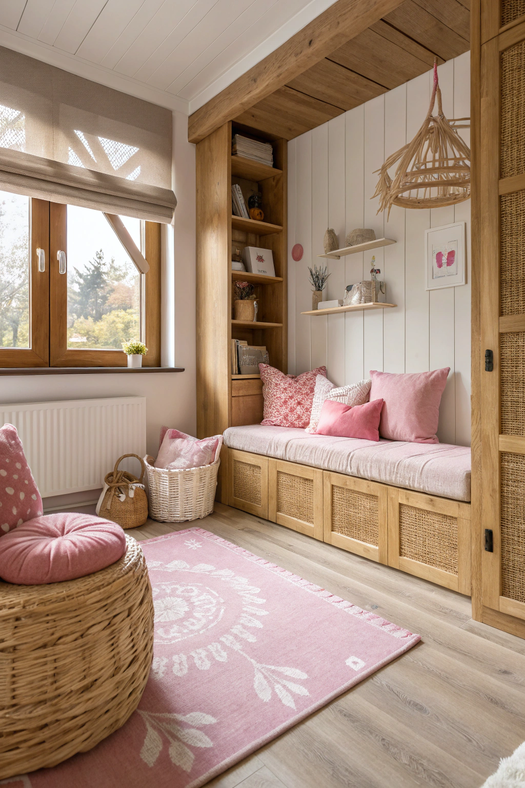 Modern Pink and Wooden Harmonies