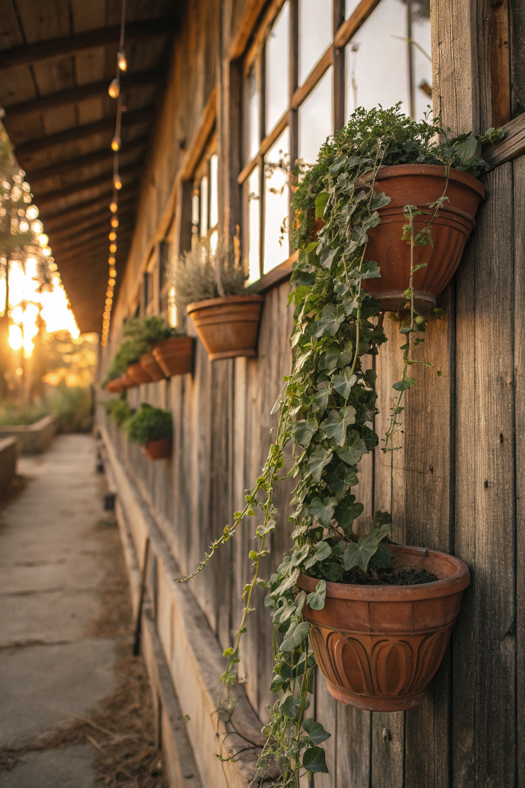 Kitchen living wall featuring fresh herbs and edible plants in vertical planters near window with natural light for cooking ingredients