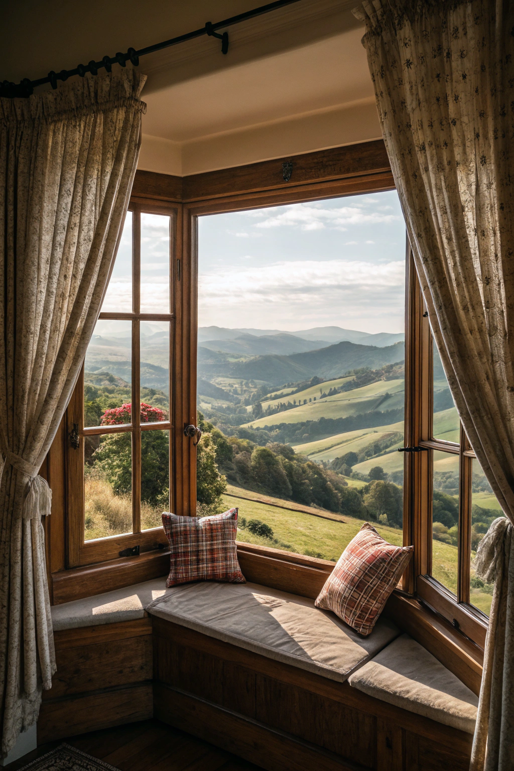 Stylish bay window with a beautiful view