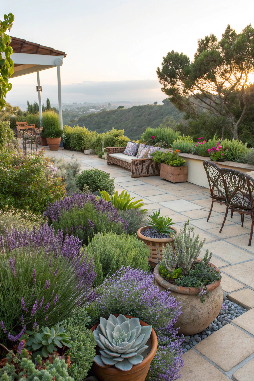 Selection of plants for outdoor patio decor