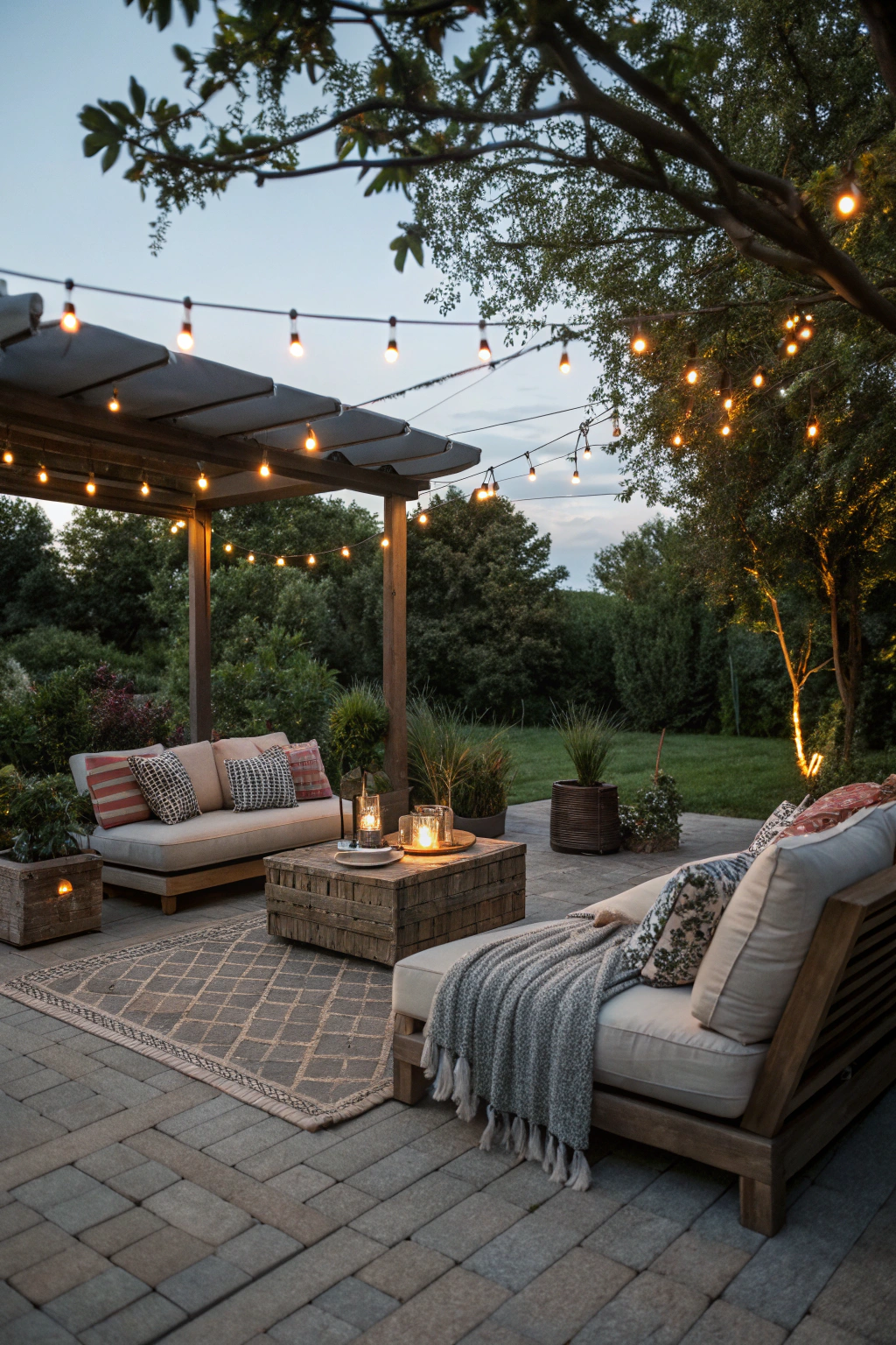 Personalized patio design with stylish furniture and decor