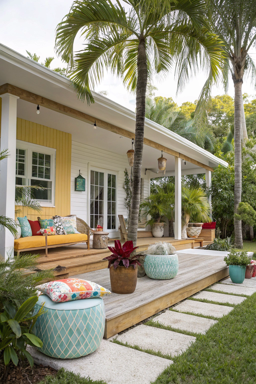 Modern outdoor decor in a Florida bungalow setting