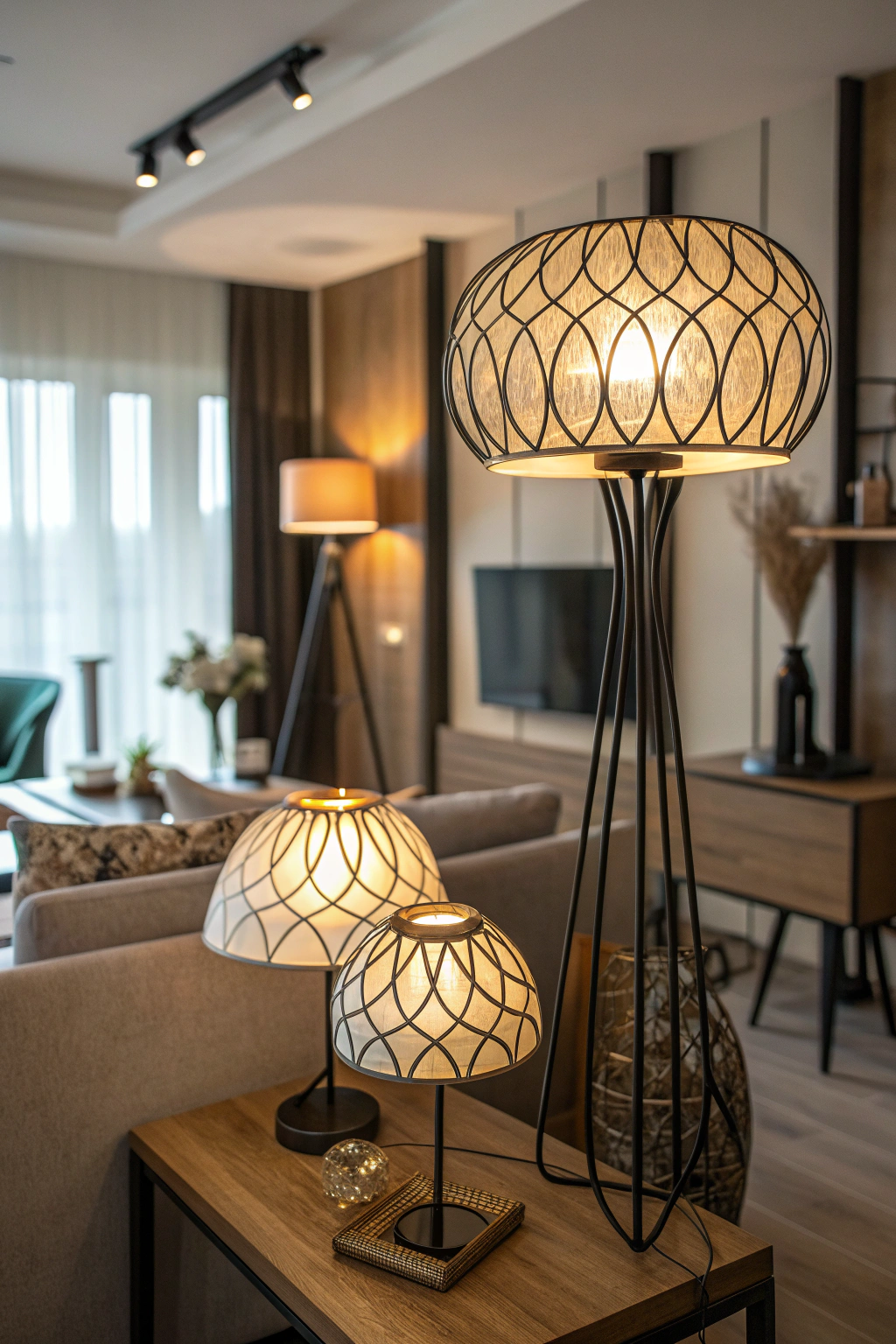 Stylish lighting fixtures in a modern apartment