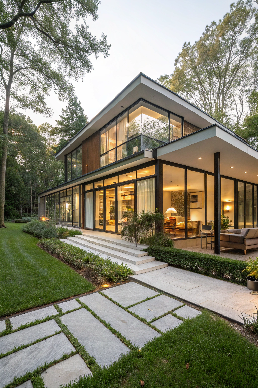 Modern bungalow with a luxurious courtyard designed by NIRMAN DESIGN STUDIO