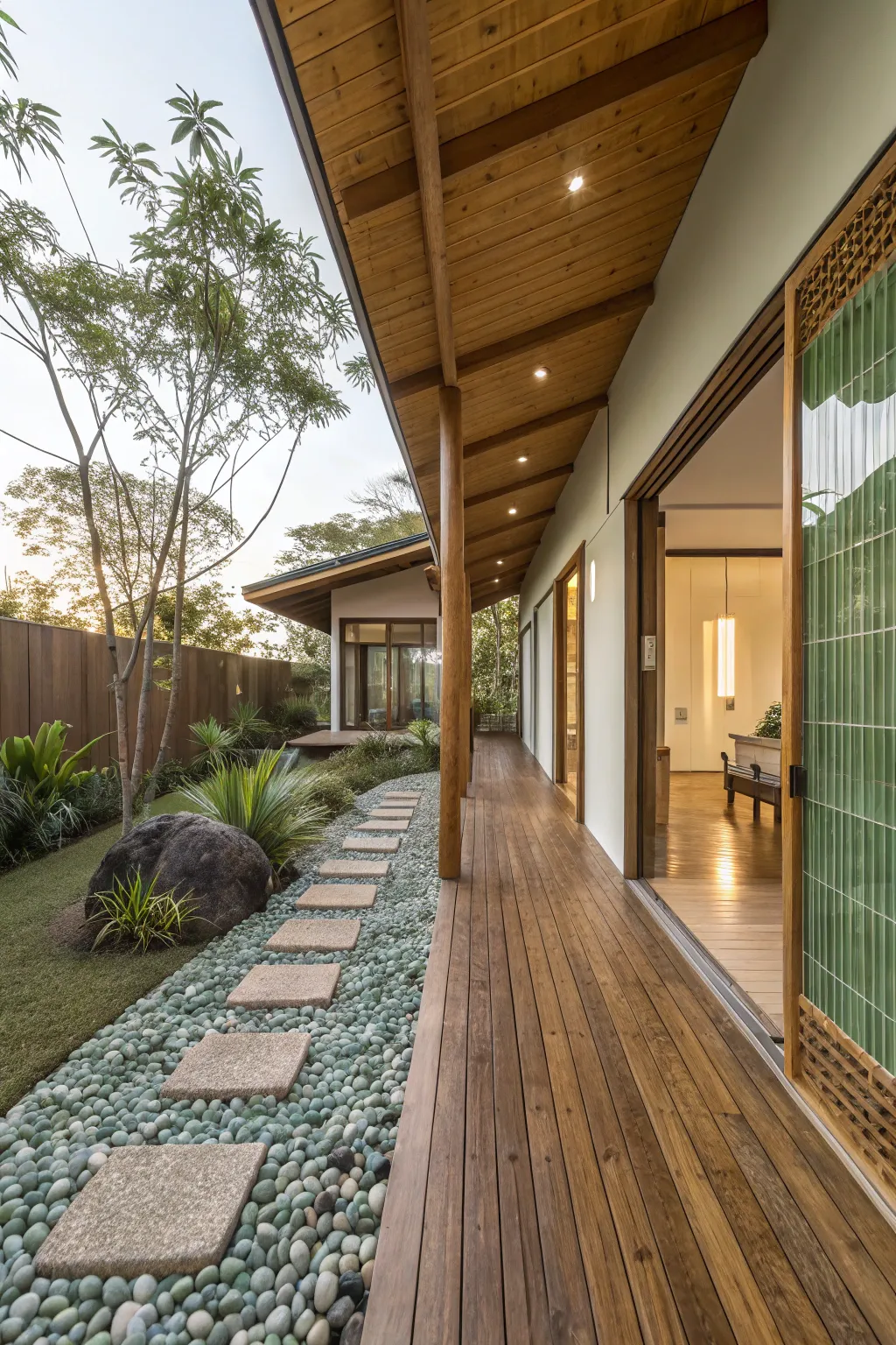 Eco-friendly materials used in an organic modern home design