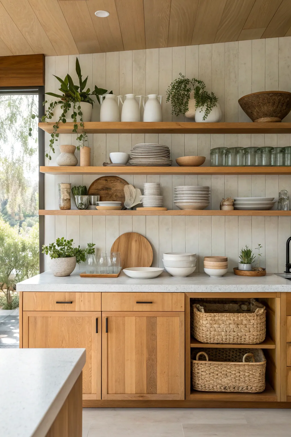 Functional and stylish organic modern kitchen with natural materials