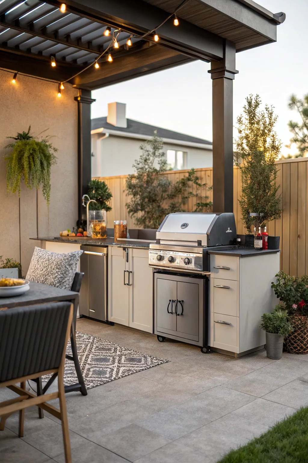 Small outdoor kitchen setup with compact design