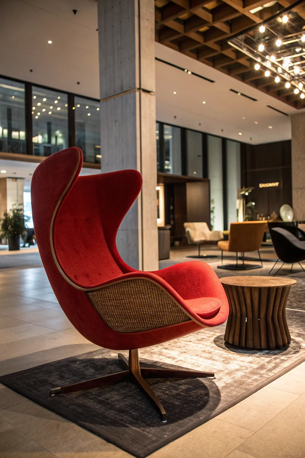 Striking sculptural furniture piece serving as a focal point in a modern interior.