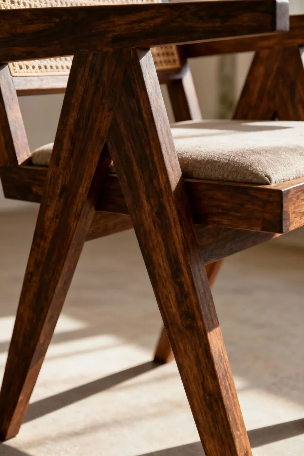 Accent chair with wooden cross-leg frame and cushioned seat