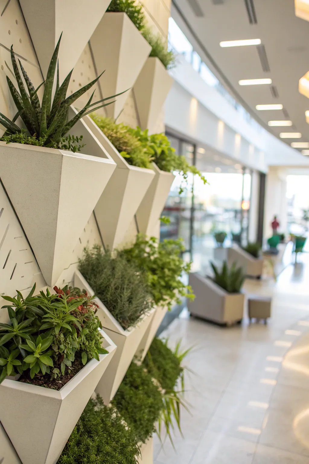 Geometric wall planters arranged in a modern decor pattern.