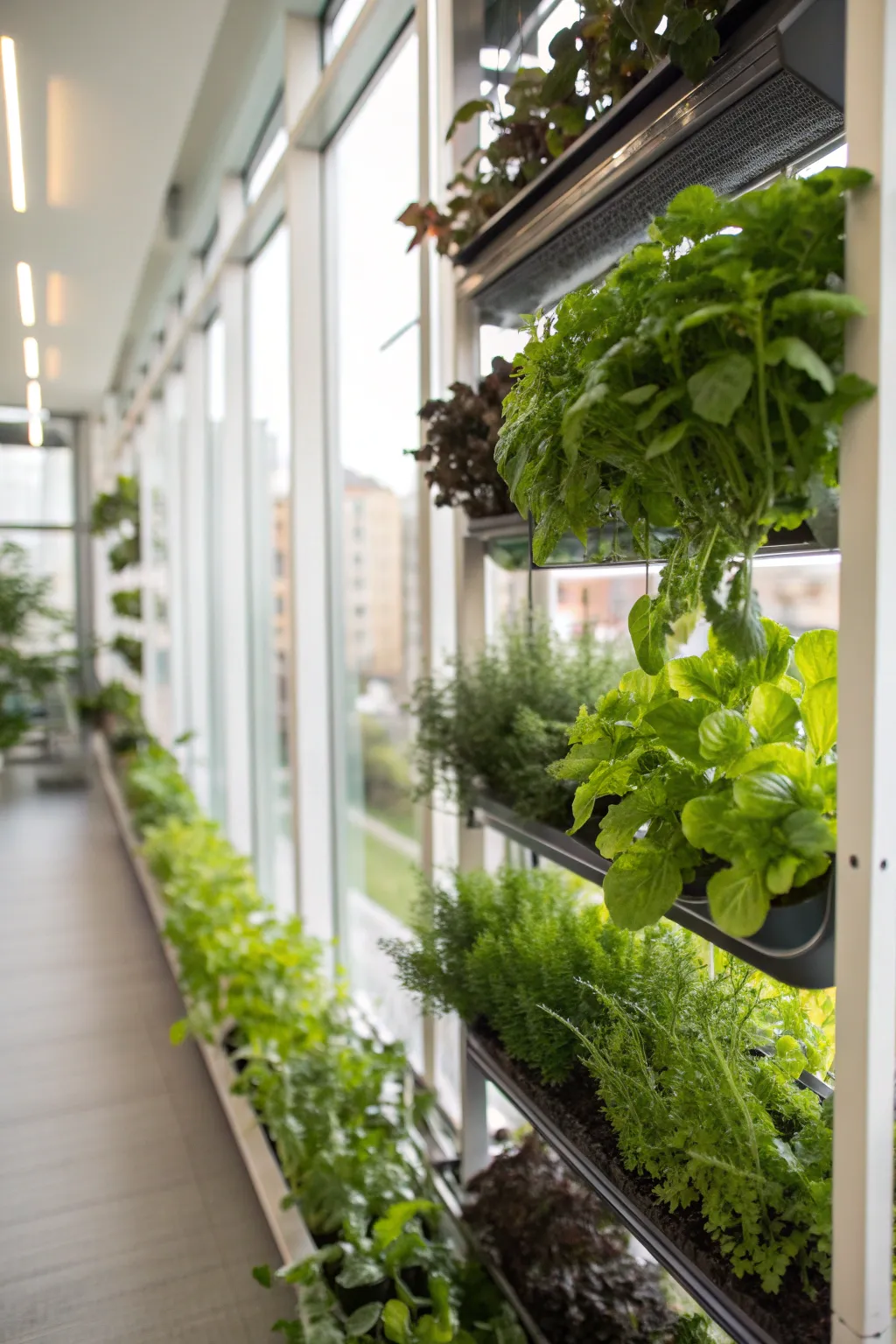 Indoor vertical garden kits showcasing a lush plant wall.