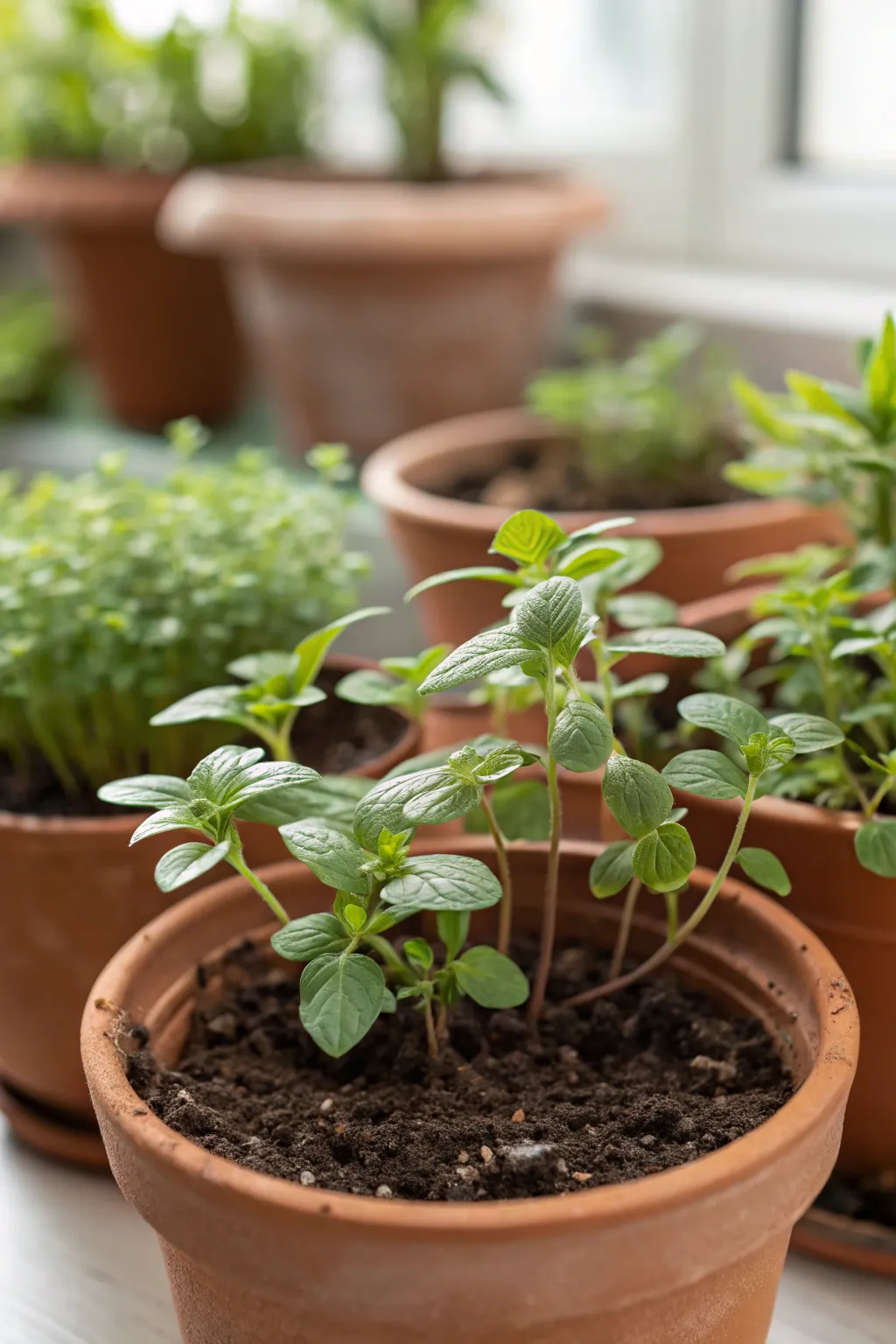 Indoor Plant Cluster in Terracotta Pots