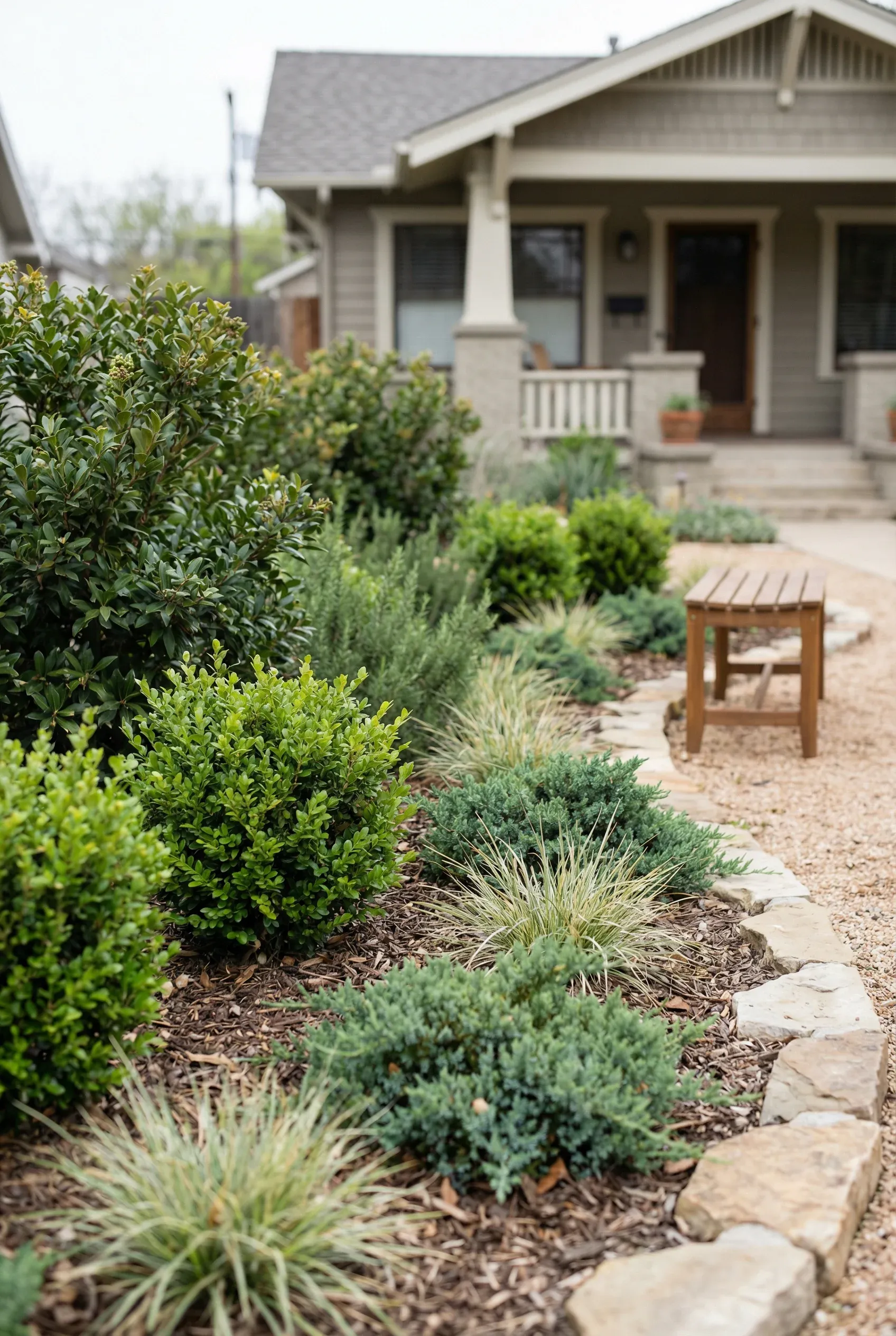 Simple Front Yard Border Using Hardy Shrubs