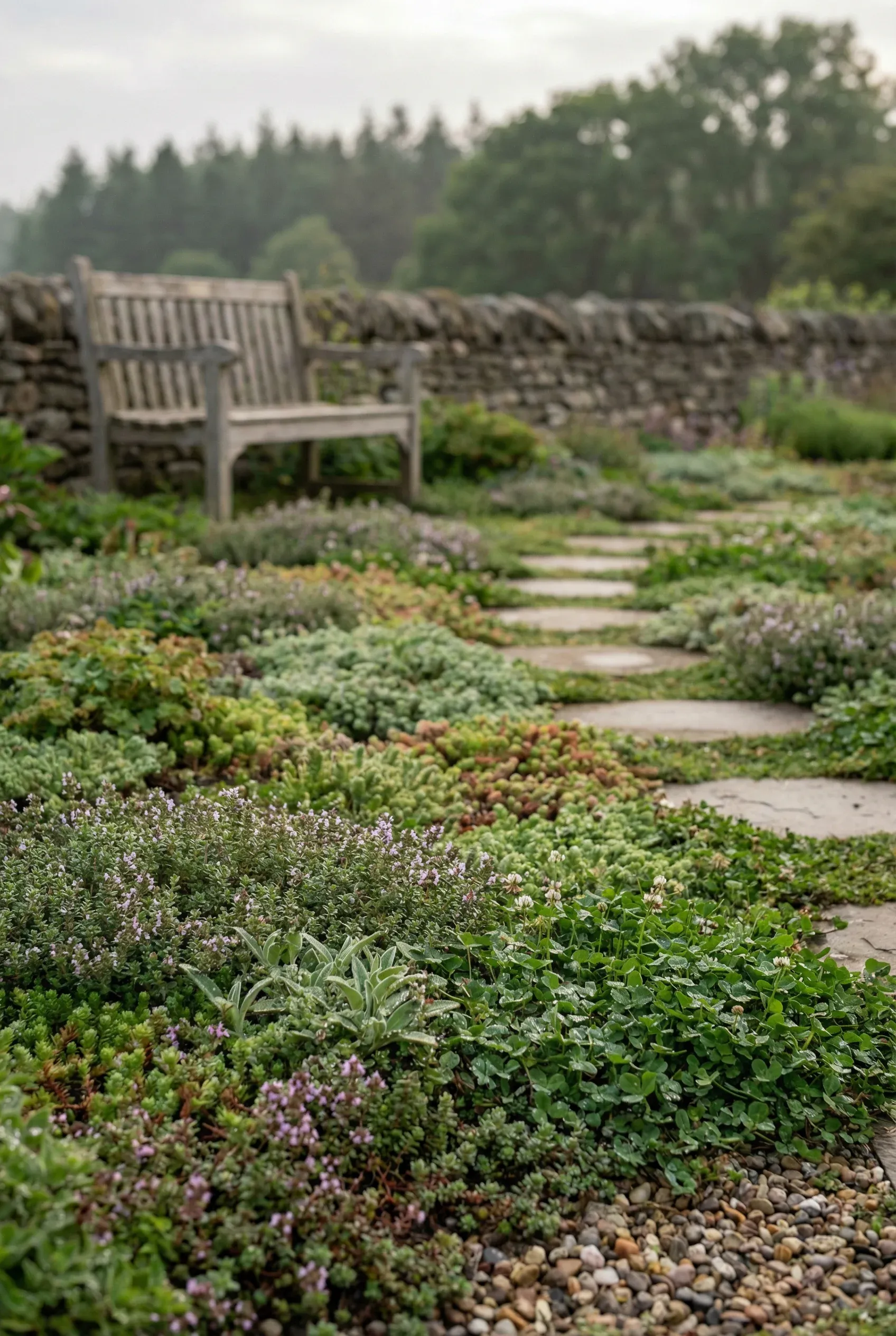 Low-Maintenance Lawn Alternative Using Groundcovers