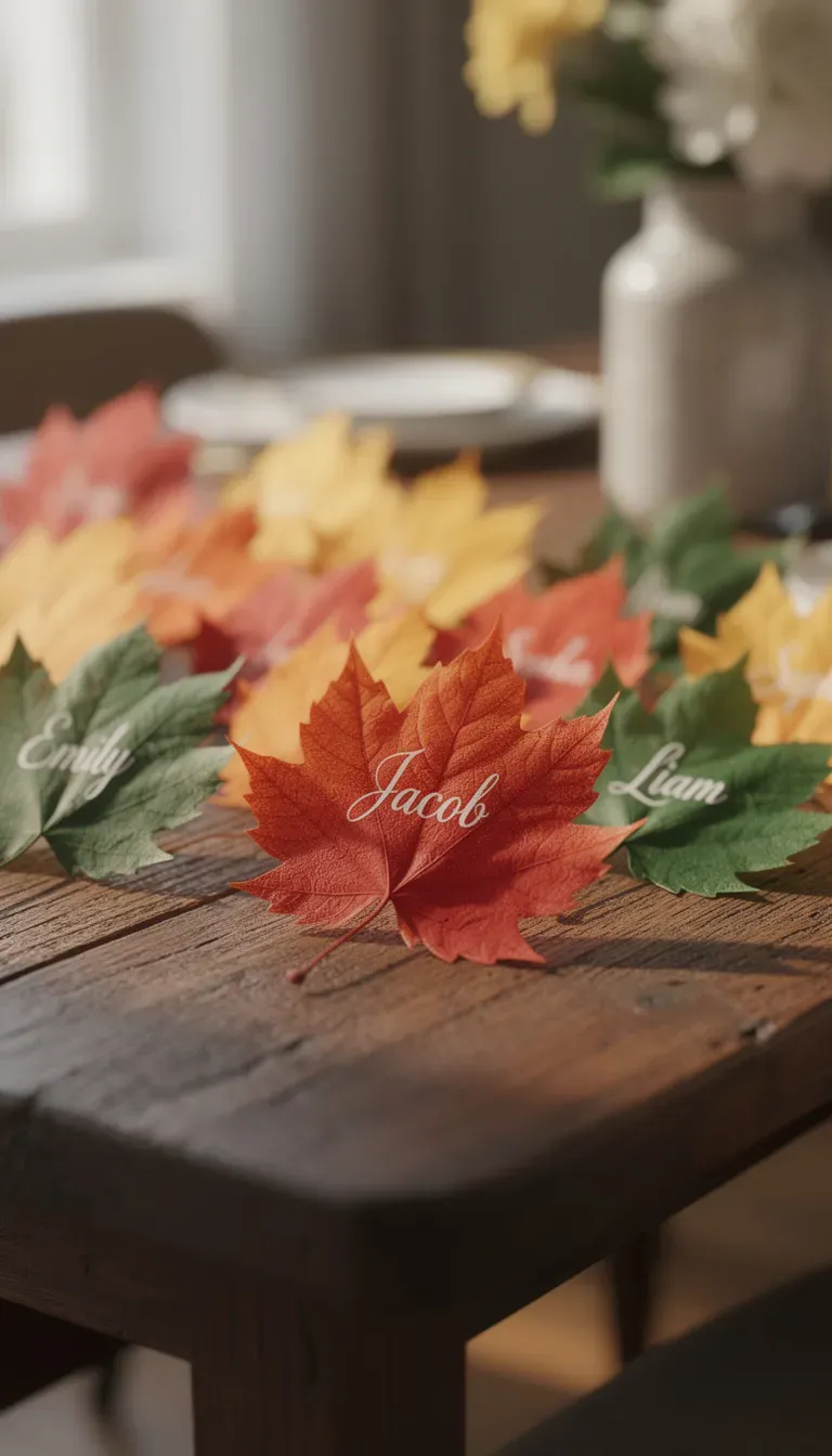 Colorful Leaf Place Cards