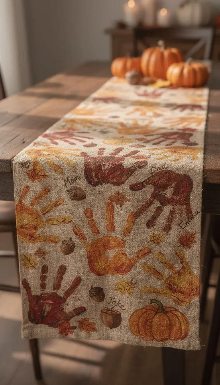 Thanksgiving Table Runner with Handprints