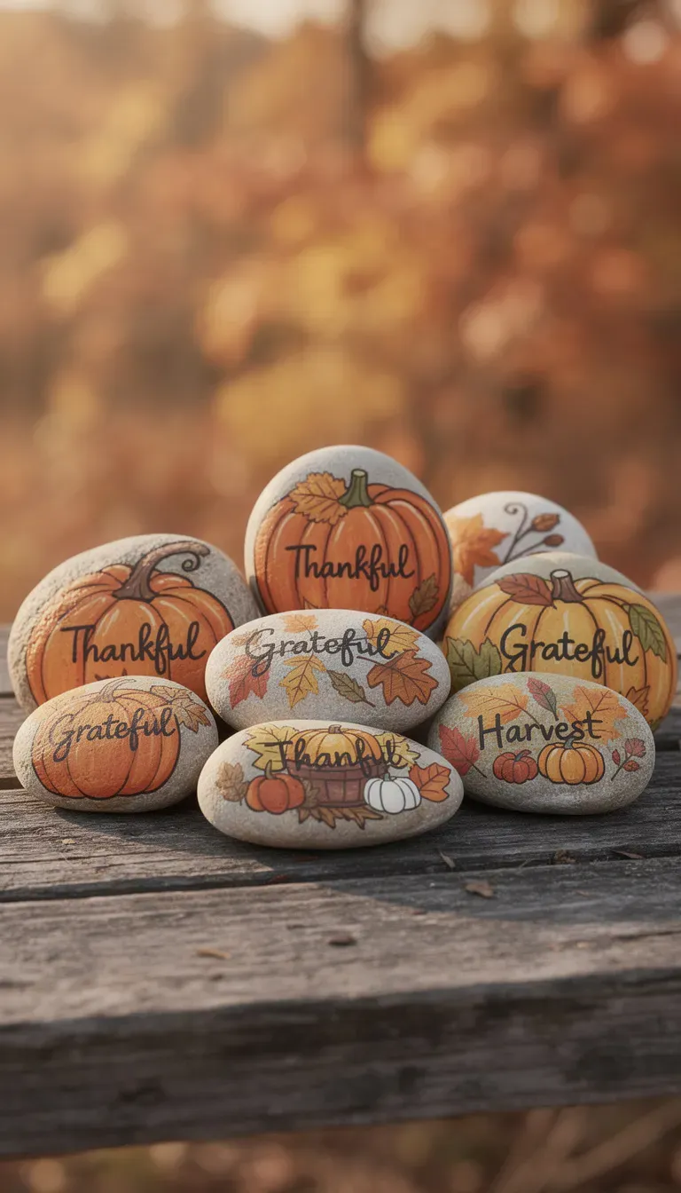 Thanksgiving-Themed Painted Rocks