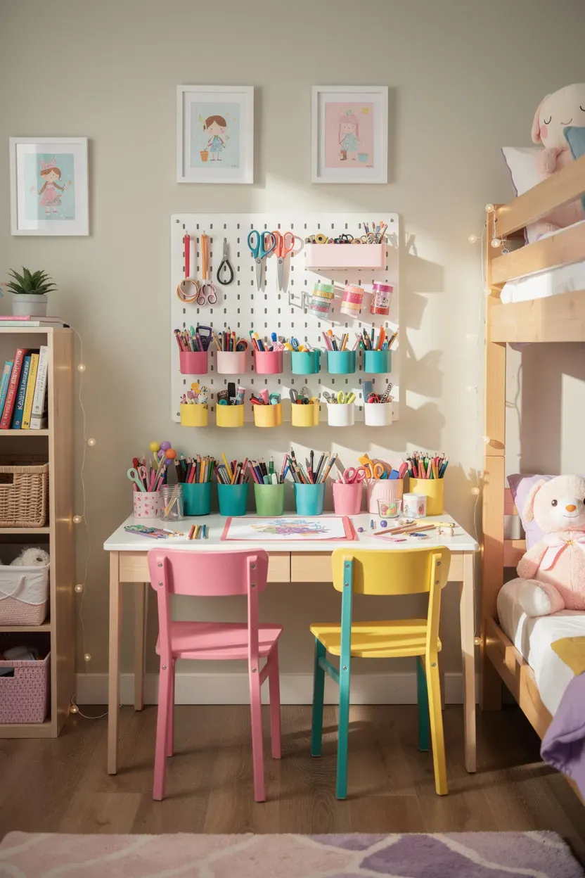 Vibrant DIY craft corner filled with organized supplies for creativity.