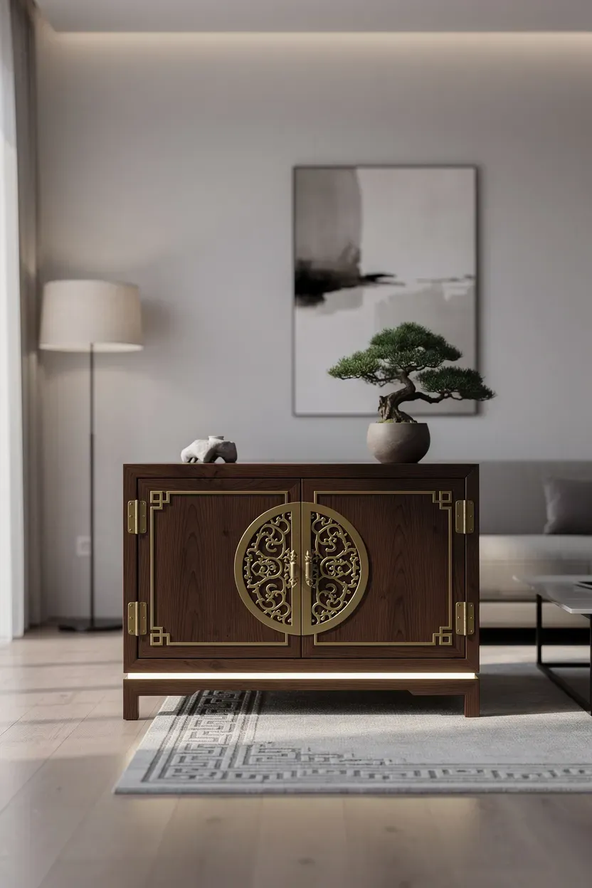 A unique piece of traditional Asian furniture with a contemporary finish.
