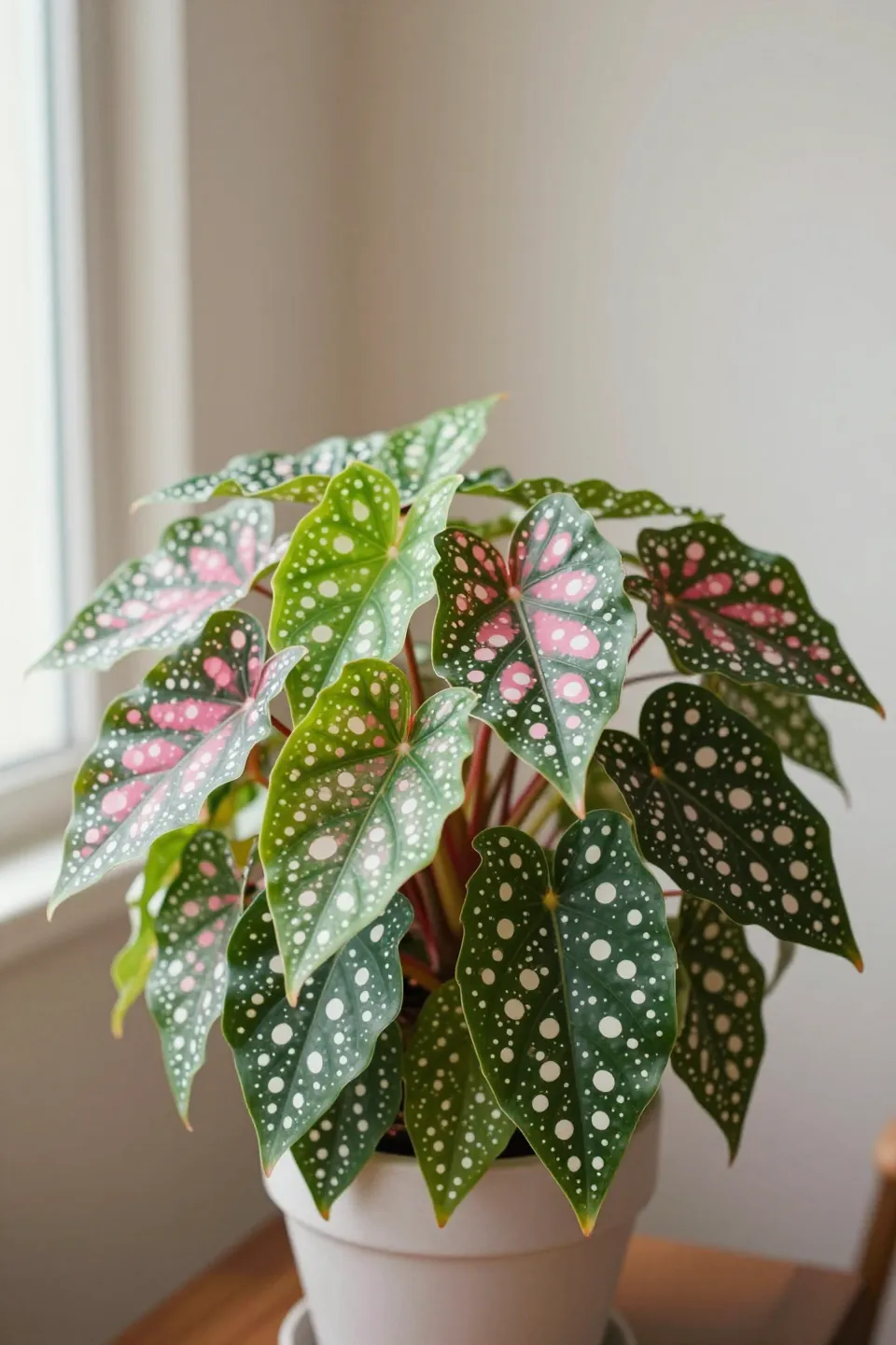 Vibrant arrangement of Polka Dot Plants showcasing their distinctive speckled leaves.