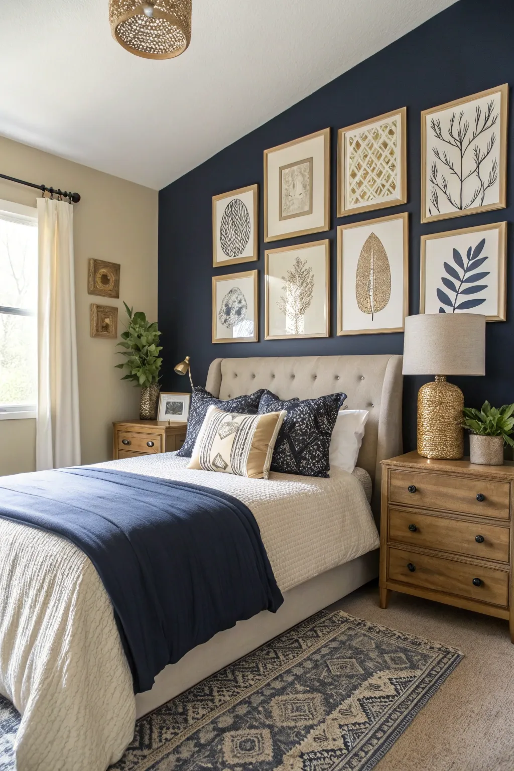 A personalized bedroom showcasing wall art that adds character and warmth.
