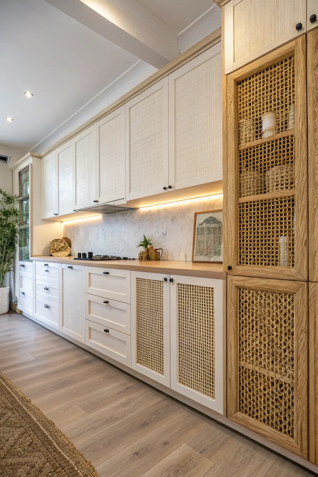 Cane Insert 36 Features for a Scandi Boho Kitchen That Balance Minimalism and ...
