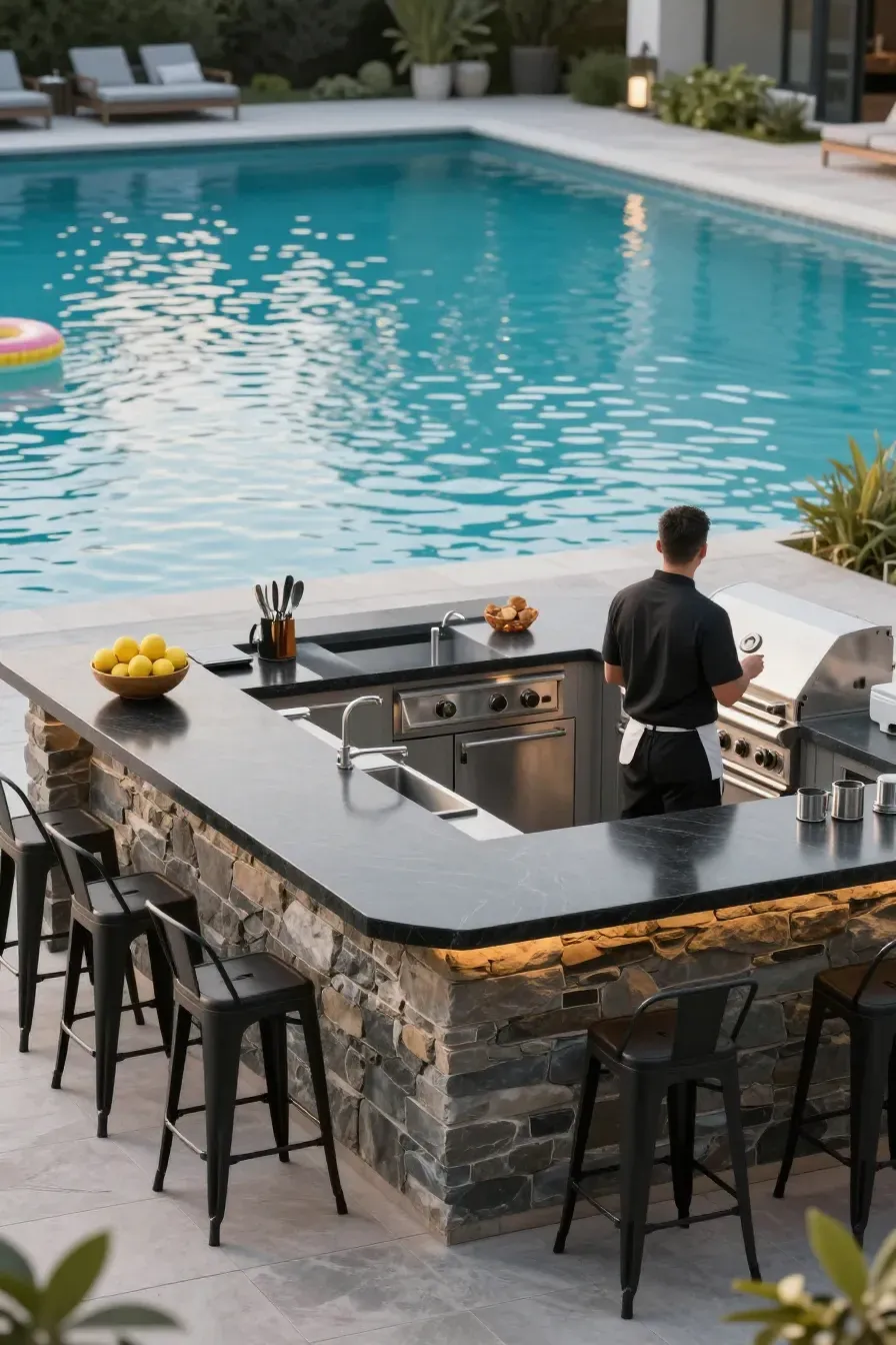 Planning Your Backyard Pool and Patio Layout for Outdoor Cooking and ...
