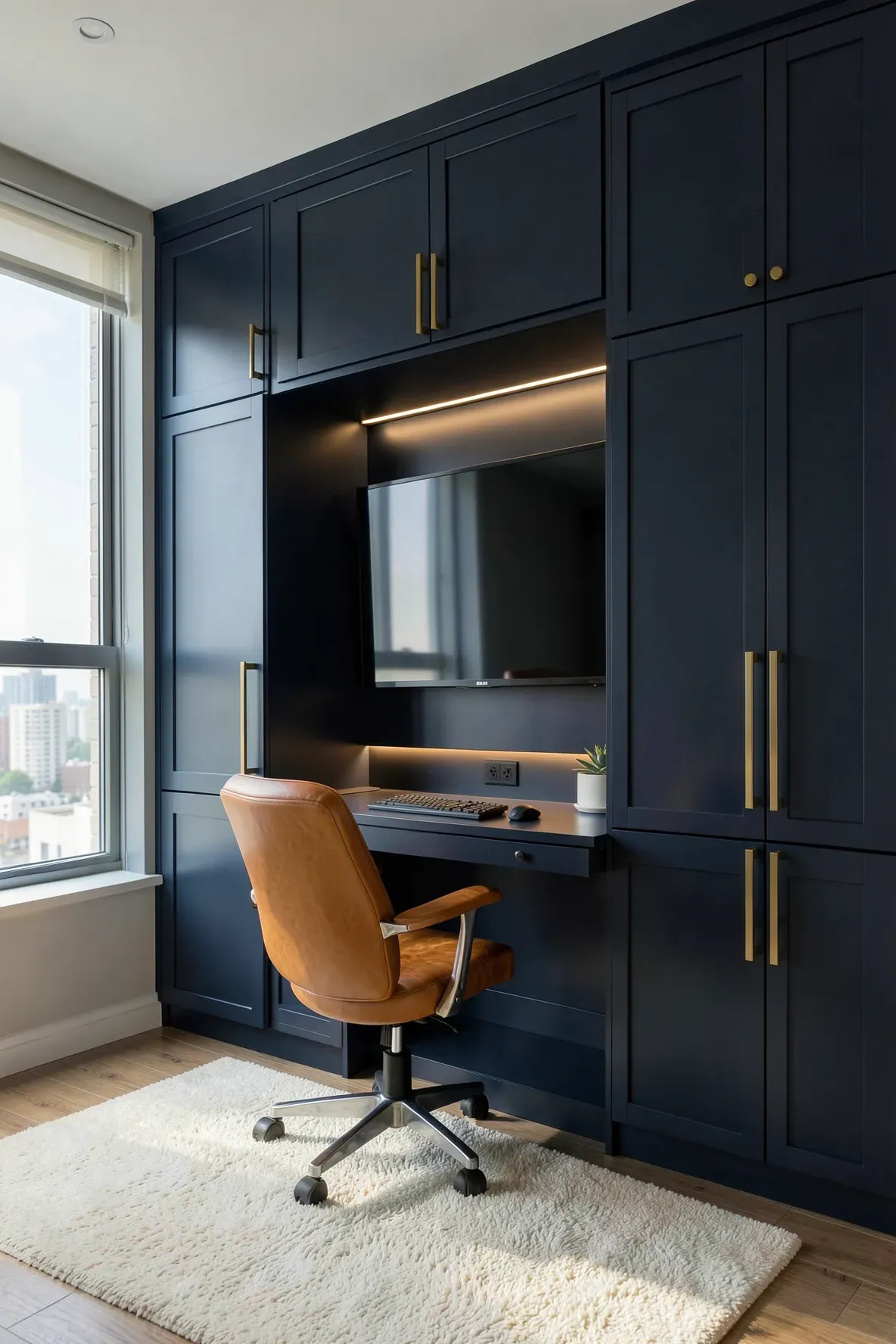 17 Built In Closet Wall Bedroom Designs with Integrated TV Space - BambRise