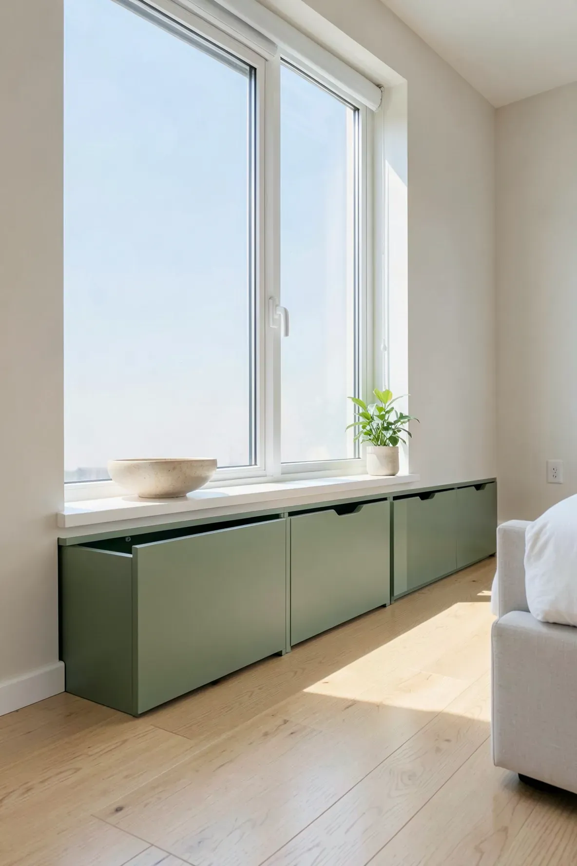 15 Practical Ways to Build Wardrobes Around Bedroom Windows - BambRise
