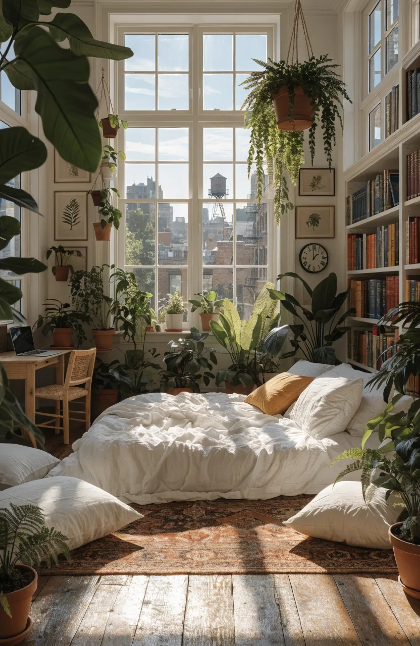 Creative Boho bedroom ideas for a Cozier Home, bedroom, Eclectic Bohemian / Jungalow, Warm White, Forest Green, Terracotta