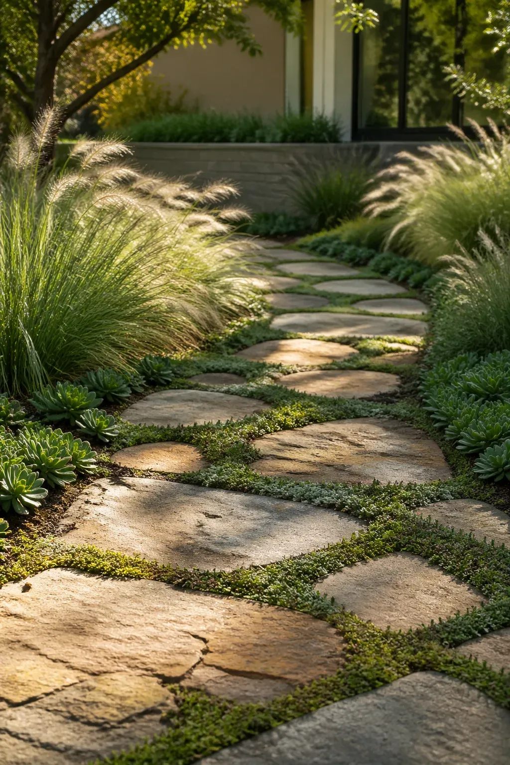Modern Front Yard Walkways That Improve Curb Appeal - BambRise